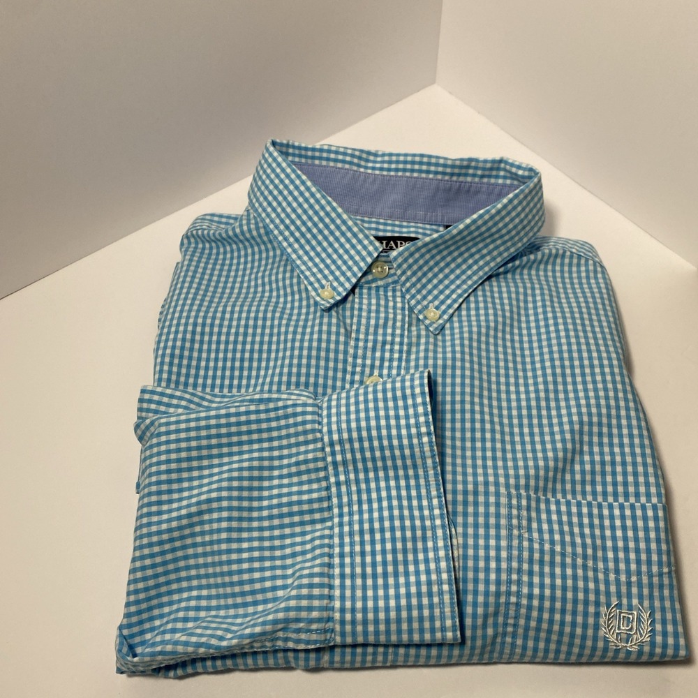 Ralph Lauren/Chaps Men's Easy Care Plaid Long Sleeve Button Up‎ Shirt XXL/TTG/C1